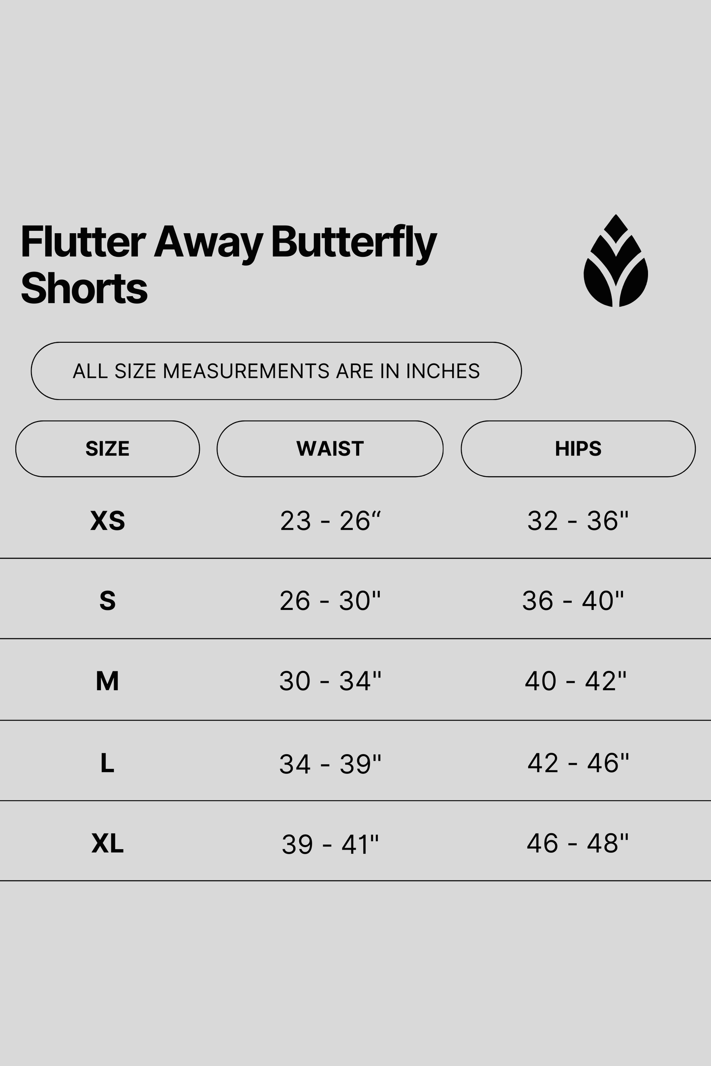 Flutter Away Butterfly Shorts - Grey