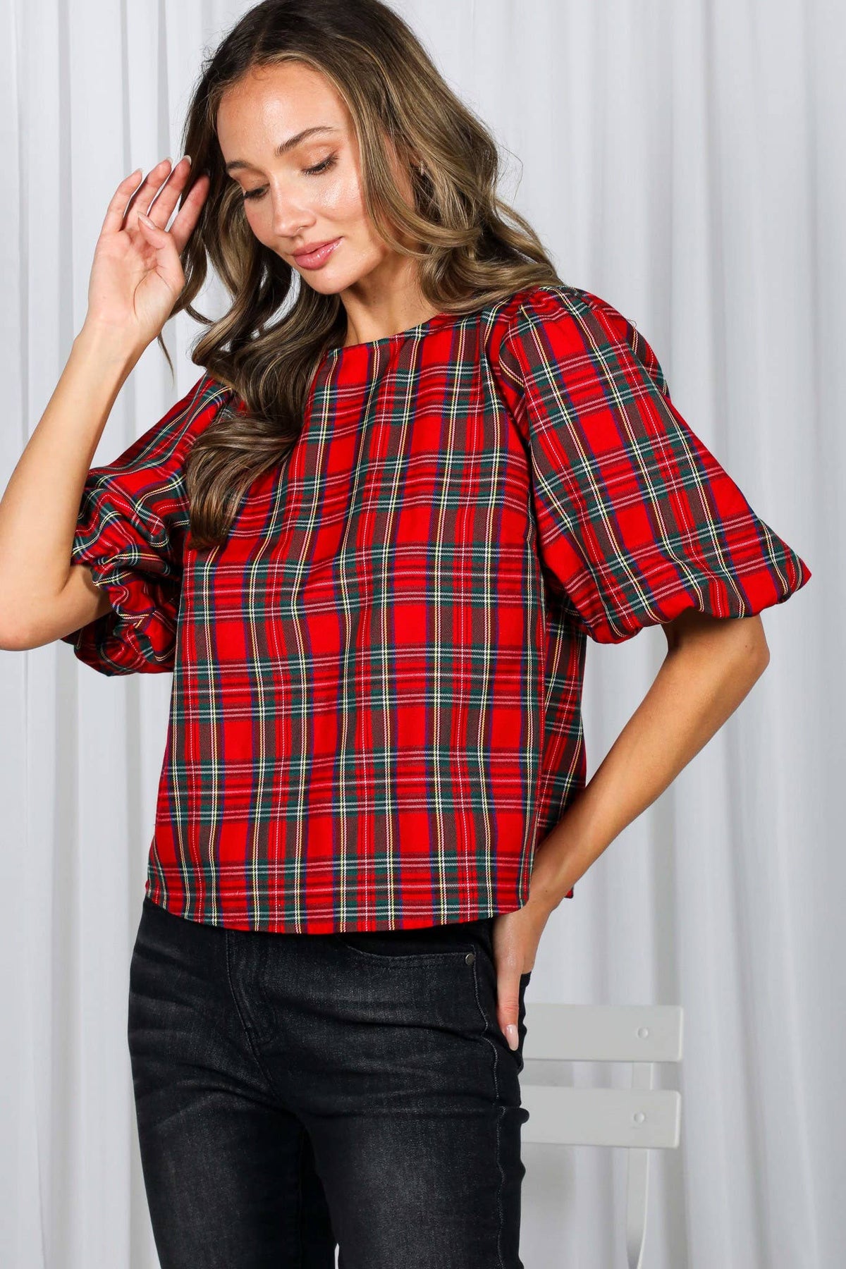 The Caroline Plaid Top