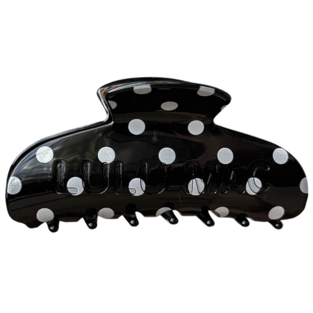 Black Polka Dot Lulu Mac Hair Clip