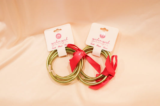 Faith Hope Love Glitter Bangle Bracelets