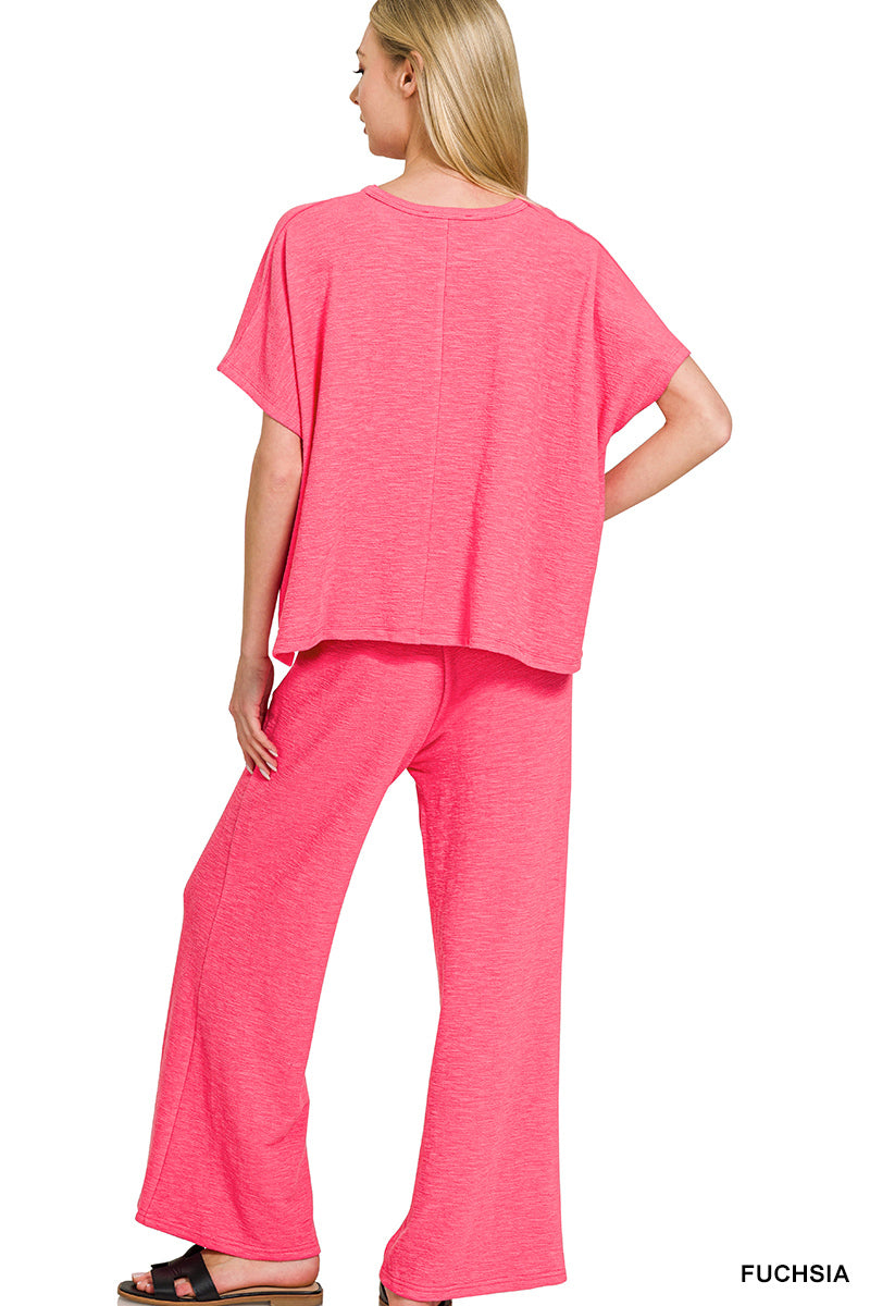 Slub Top & Pants Set