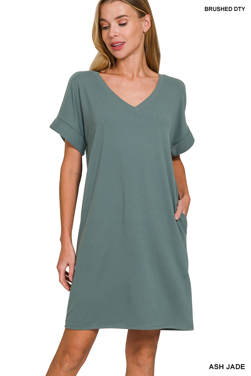 Short Sleeve T-Shirt Dress- Many Colors