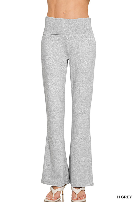 Fold-Over Flare Yoga Pants- 2 Colors