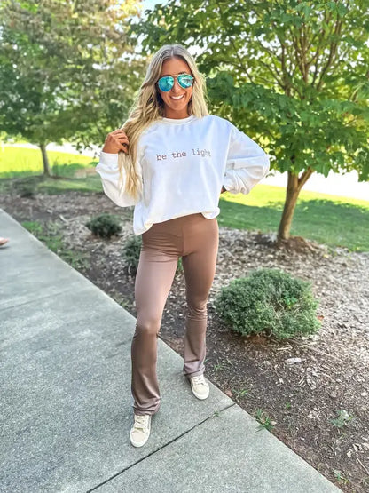 Be The Light Puff Graphic Crewneck