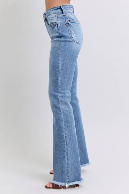 High Waisted Bootcut with Fray Hem