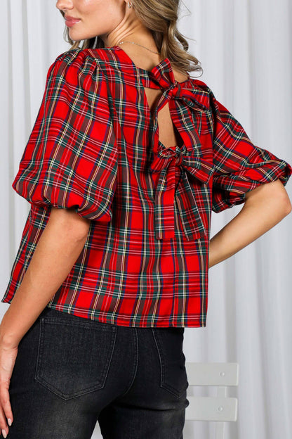 The Caroline Plaid Top