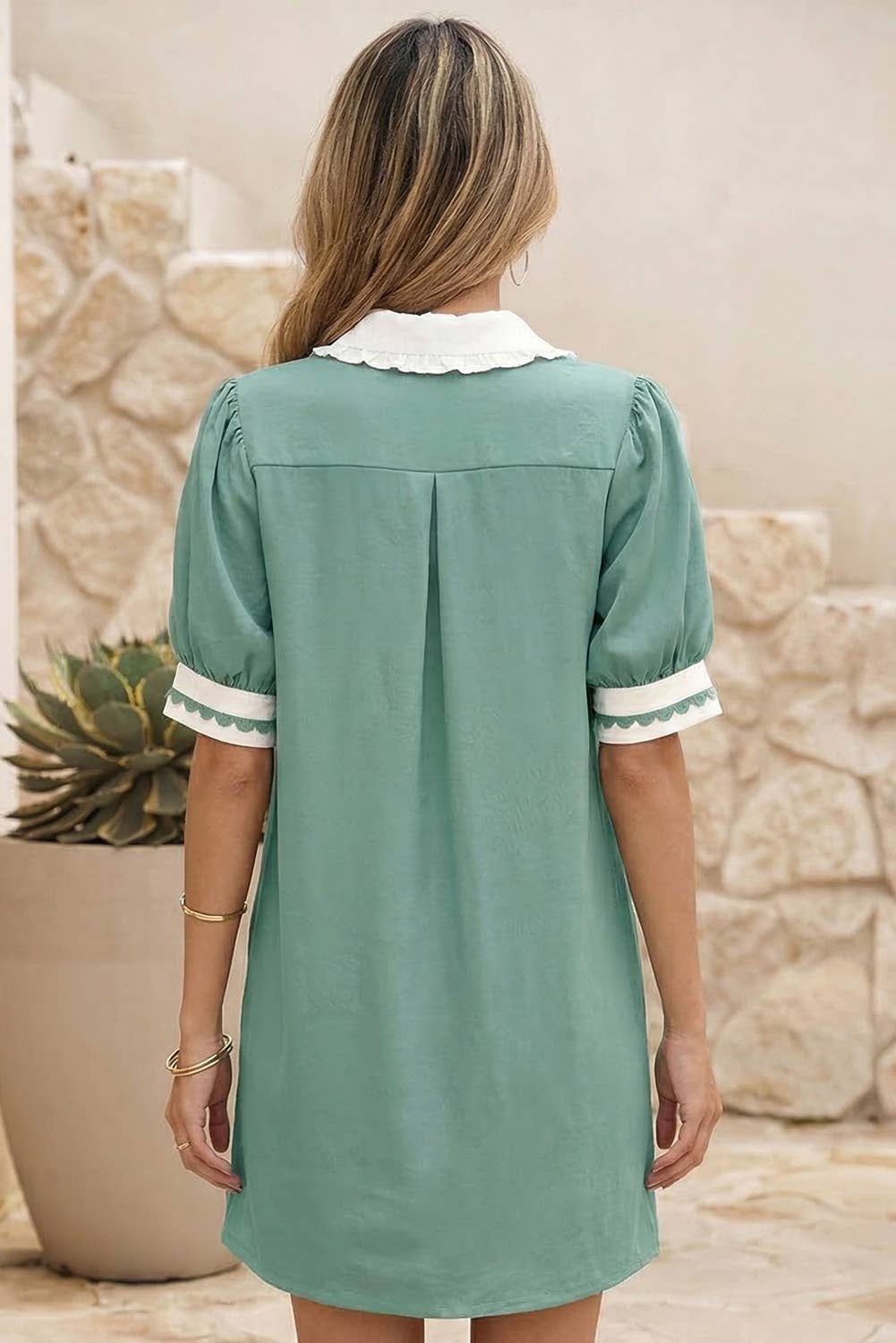 Cotton Puff Mini Dress