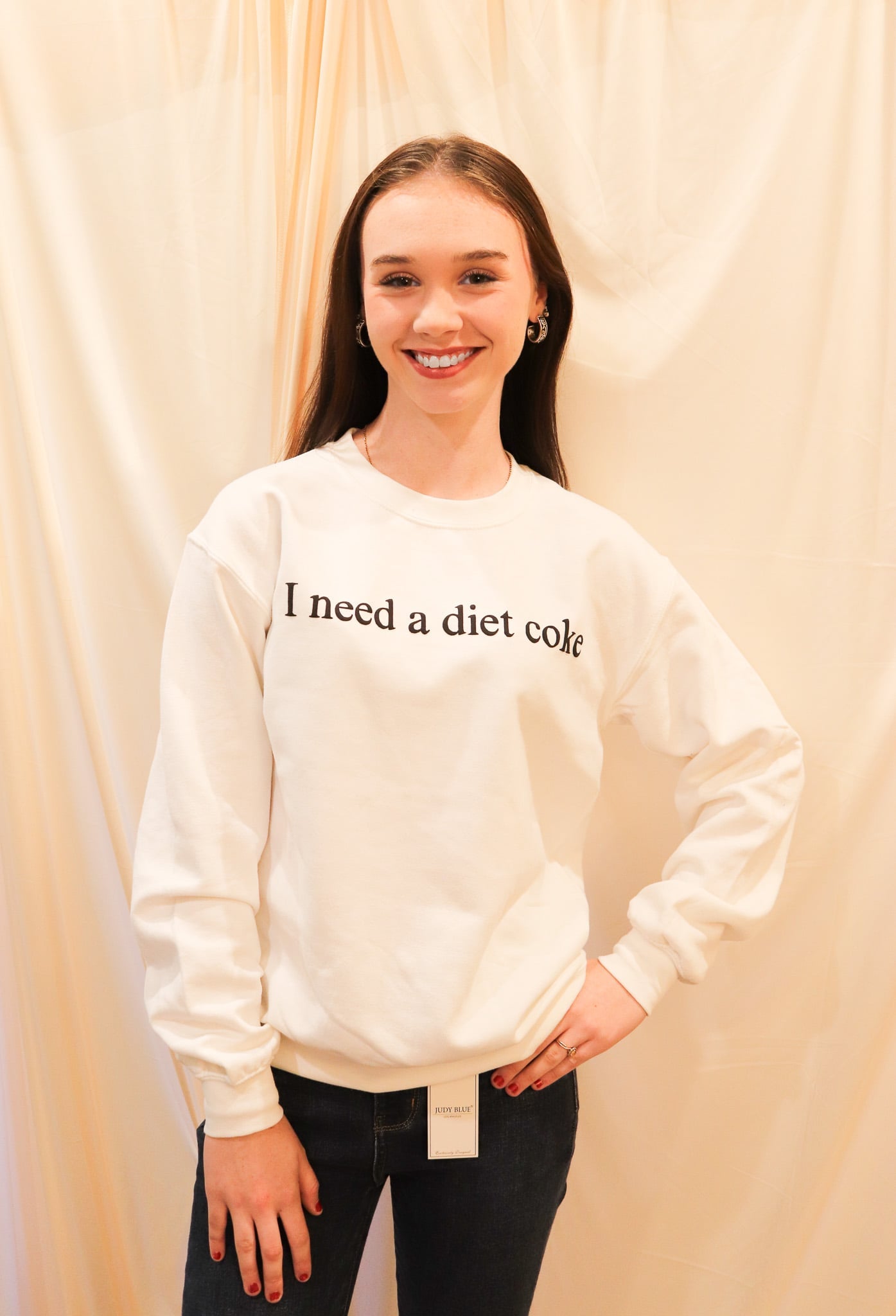 I Need A Diet Coke White Graphic Crewneck