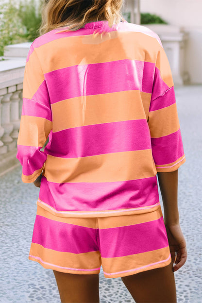 Half Zip Oversize Tee and Shorts Set