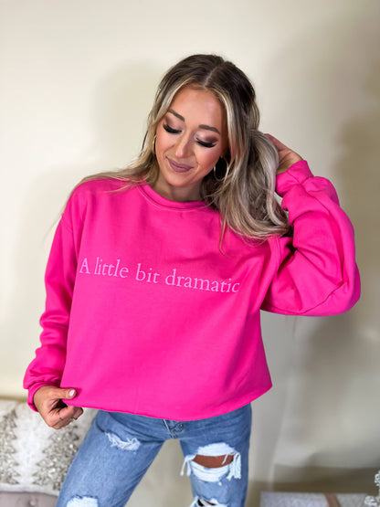 A Little Bit Dramatic Heliconia Cropped Puff Graphic Crew