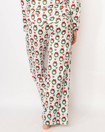 Clara Wreath Sleep Pants   White/Red/Green   -Asst.
