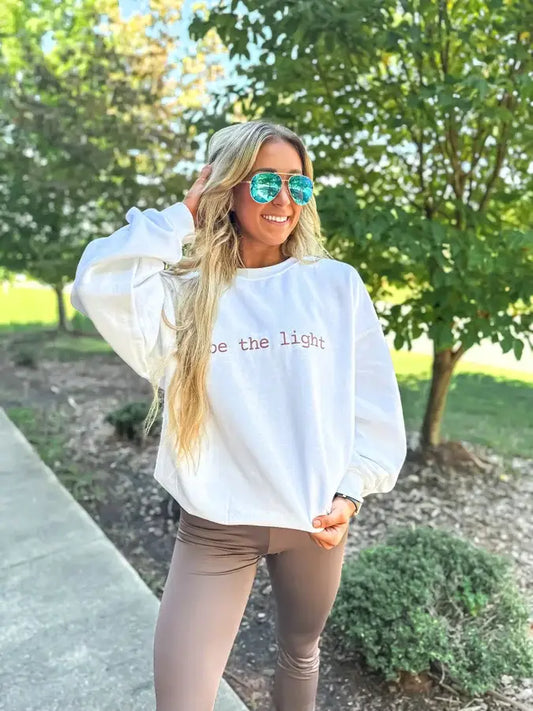 Be The Light Puff Graphic Crewneck
