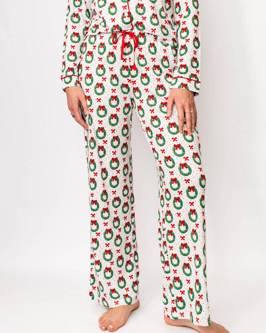 Clara Wreath Sleep Pants   White/Red/Green   -Asst.