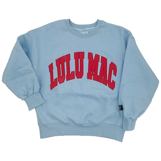 Lulu Mac Sweatshirt- Light Blue/Red