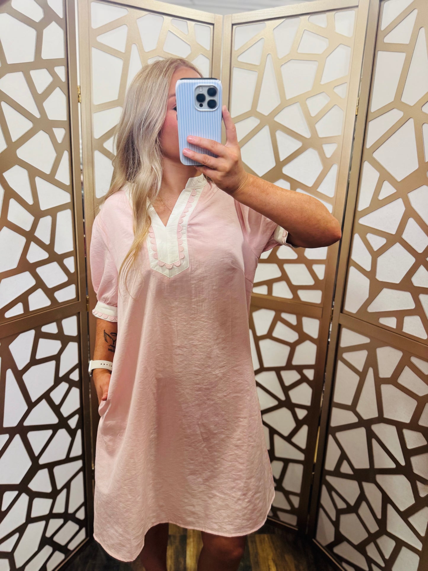 Cotton Puff Mini Dress