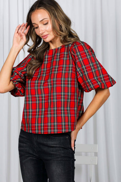 The Caroline Plaid Top