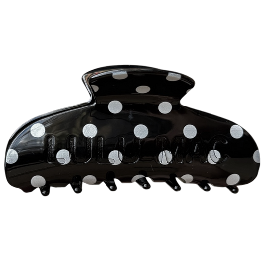 Black Polka Dot Lulu Mac Hair Clip