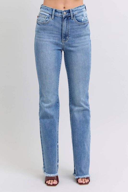 High Waisted Bootcut with Fray Hem