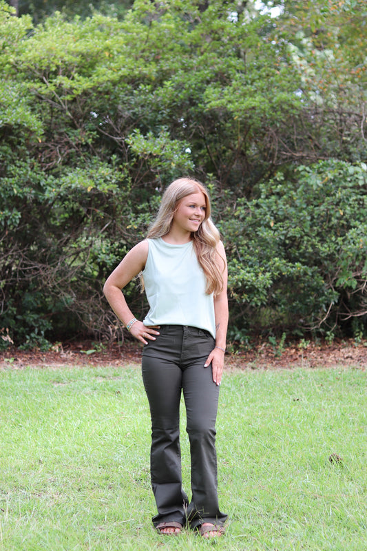 High Rise Bootcut Denim Pants