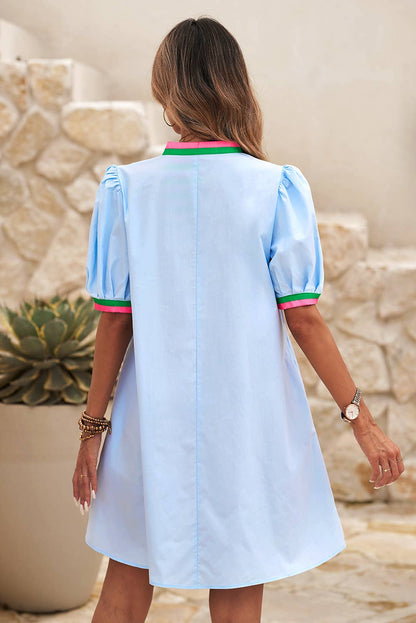 Striped Puff Sleeve Dress