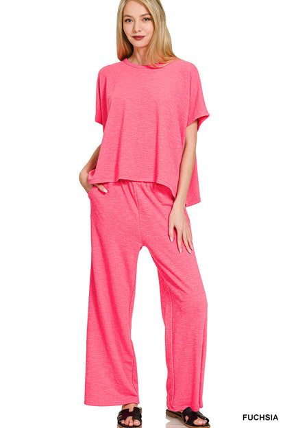 Slub Top & Pants Set