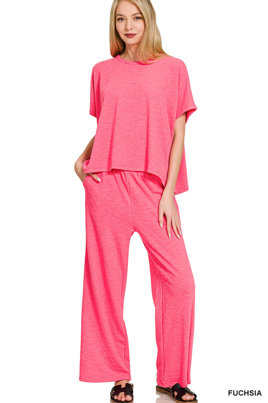 Slub Top & Pants Set