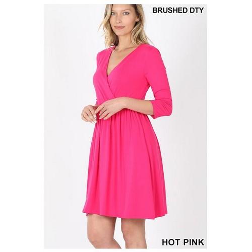 Sleeve Surplice Dress