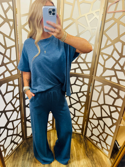 Slub Top & Pants Set