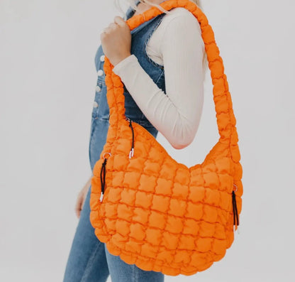 Carmen Quilted Hobo Tote Bag