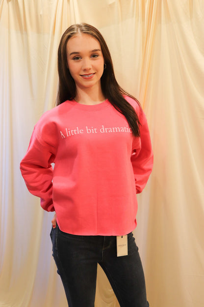 A Little Bit Dramatic Heliconia Cropped Puff Graphic Crew