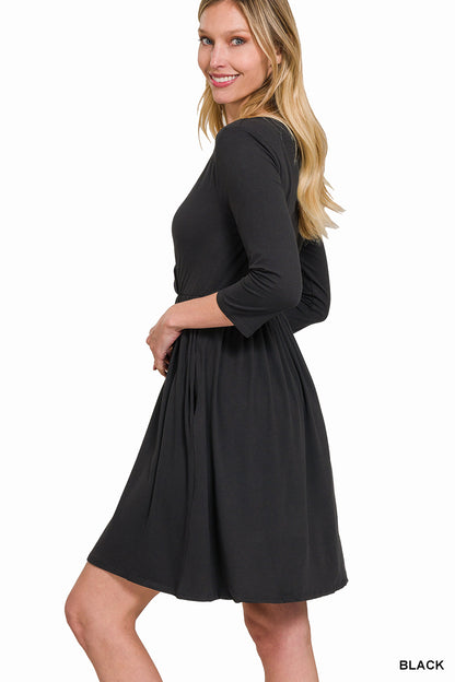 Sleeve Surplice Dress