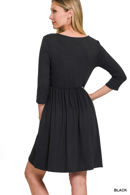 Sleeve Surplice Dress
