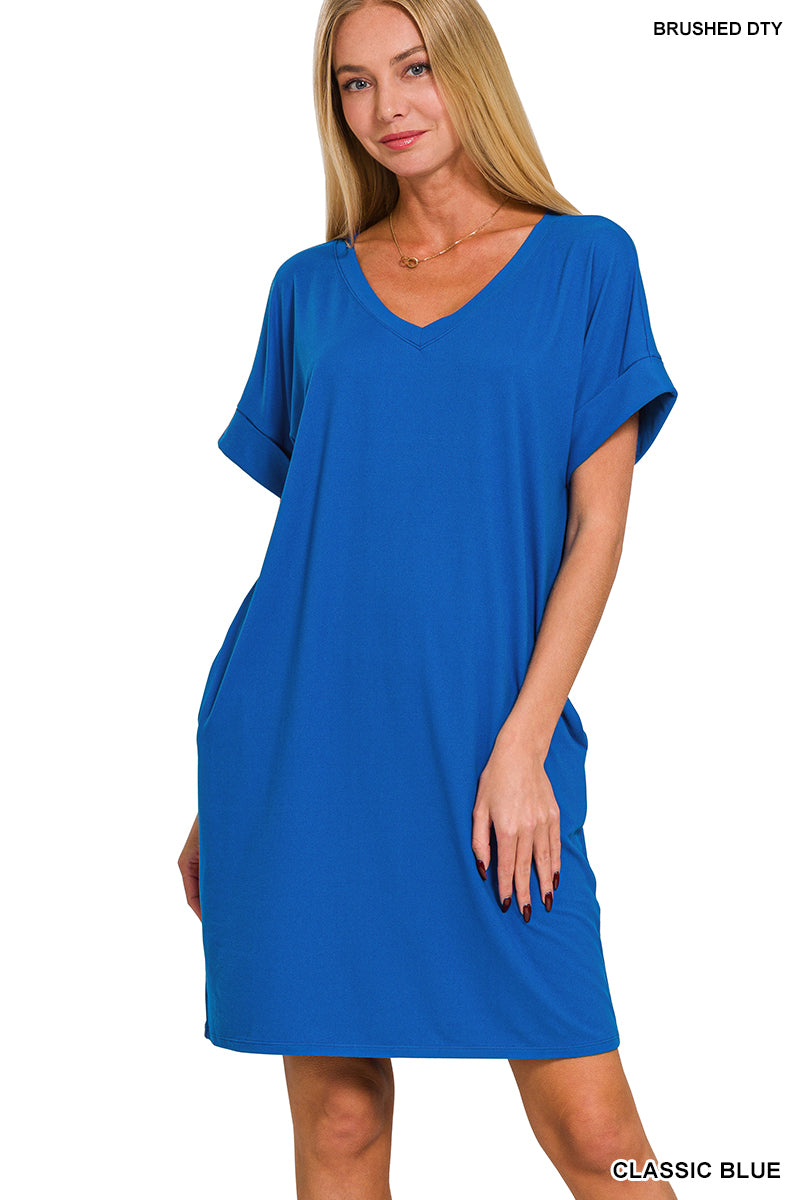 Short Sleeve T-Shirt Dress- Many Colors