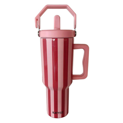 Pink & Wine Striped 38 Oz Cabana Jug Tumbler