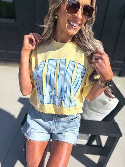 Striped MAMA Graphic Tee