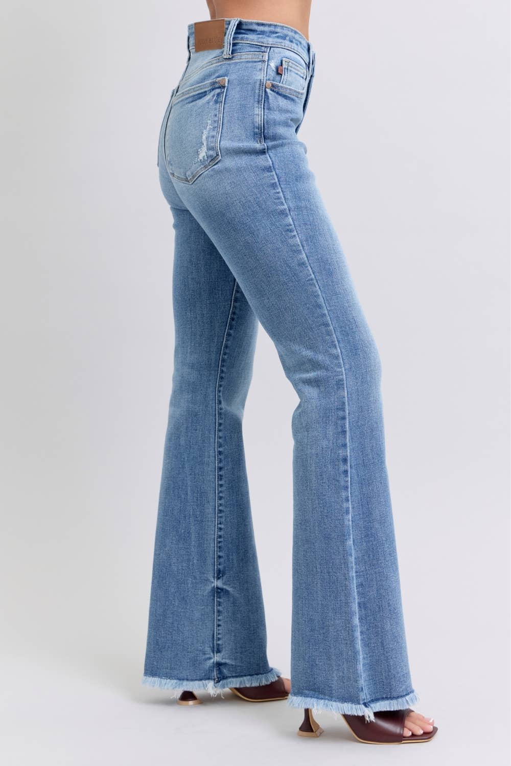 High Waisted Bootcut with Fray Hem
