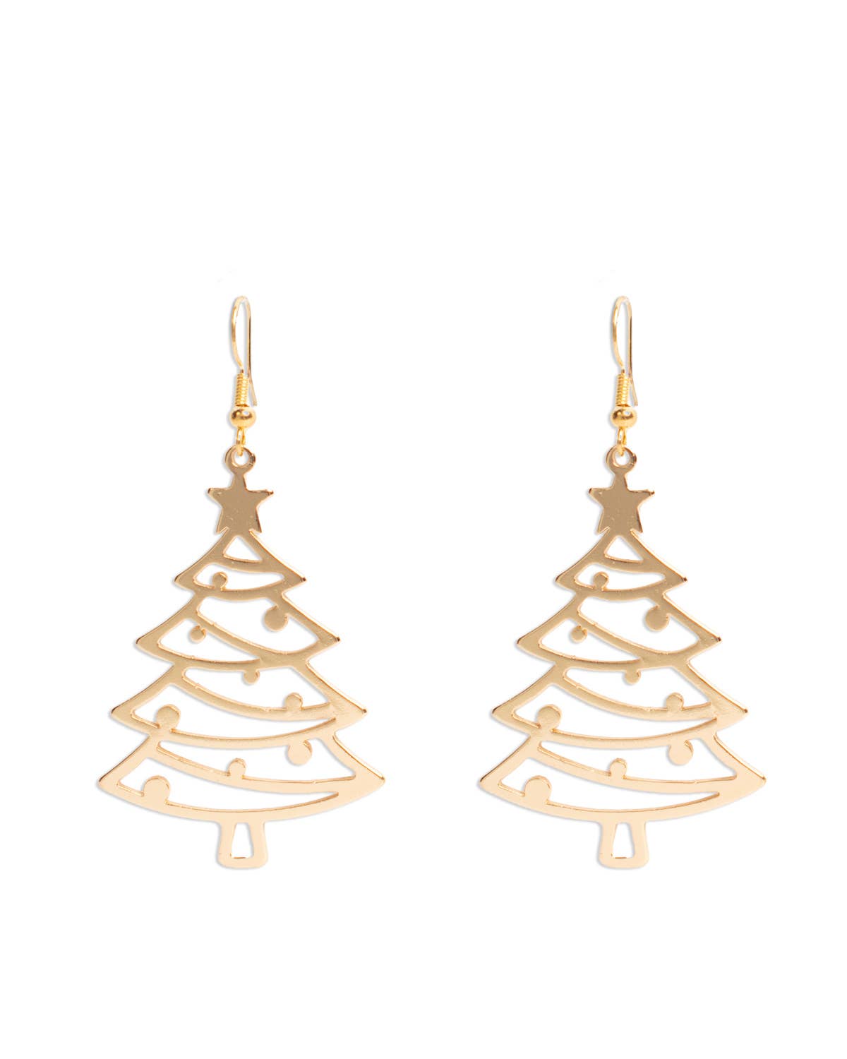 Merry Tree Earring Gold 3"