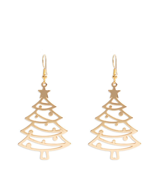 Merry Tree Earring Gold 3"