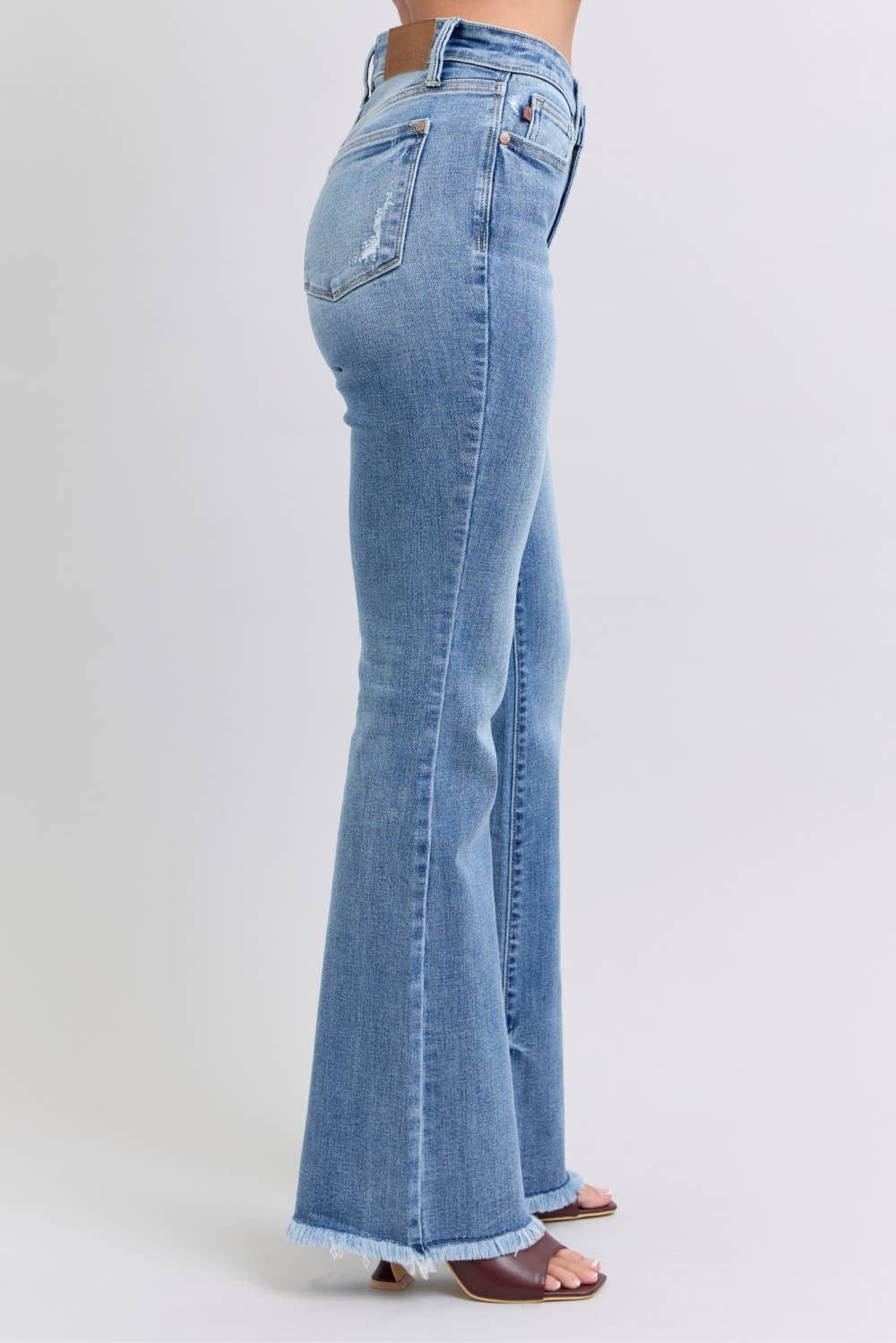 High Waisted Bootcut with Fray Hem