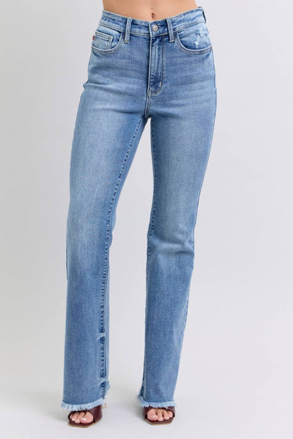 High Waisted Bootcut with Fray Hem