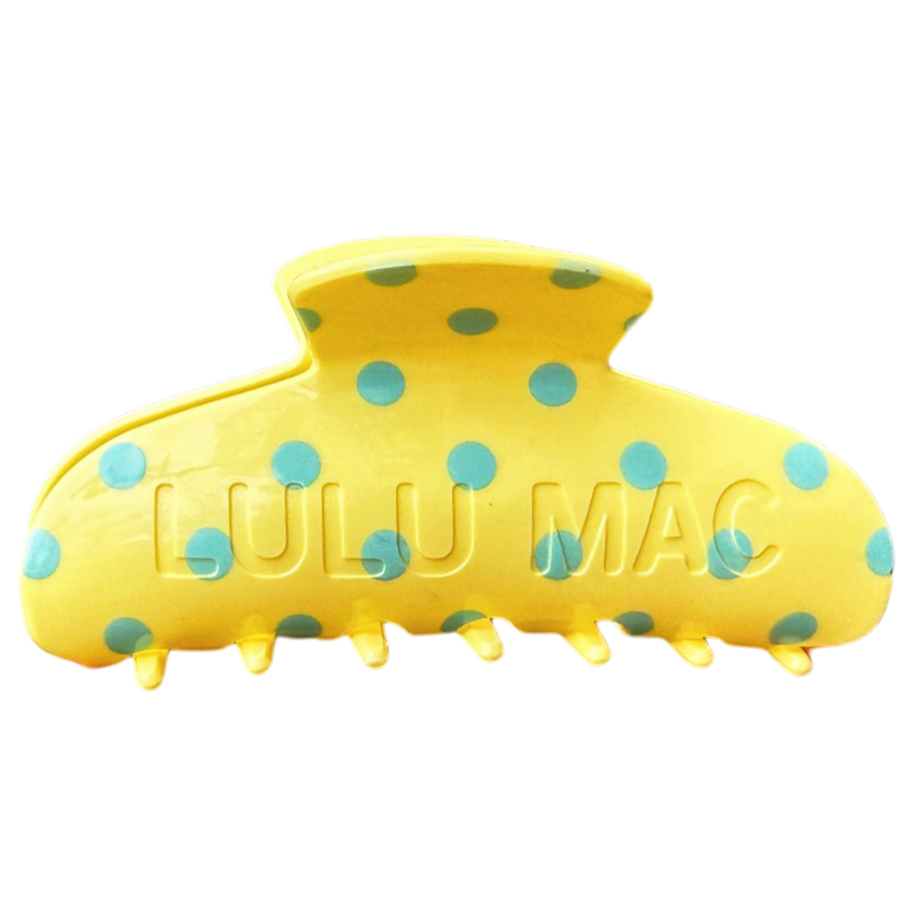 Butter/Blue Lulu Mac Polka Dot Hair Clip