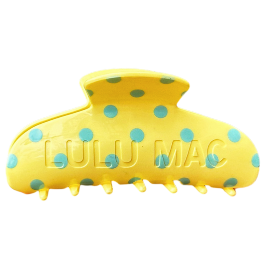 Butter/Blue Lulu Mac Polka Dot Hair Clip