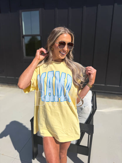 Striped MAMA Graphic Tee