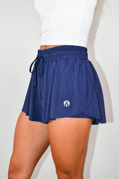Flutter Away Butterfly Shorts - Navy