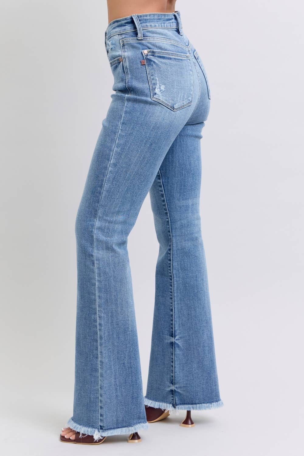 High Waisted Bootcut with Fray Hem