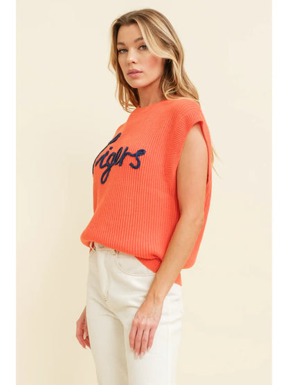 Embroidered Tigers Sweater Vest