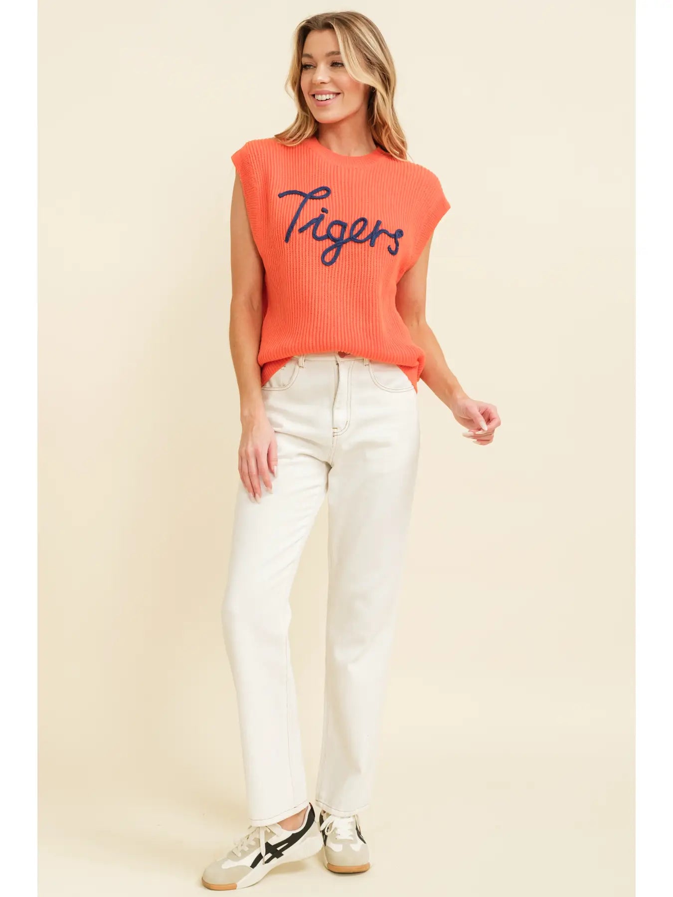 Embroidered Tigers Sweater Vest