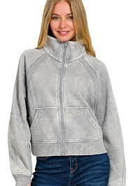 Acid Wash Zip Up